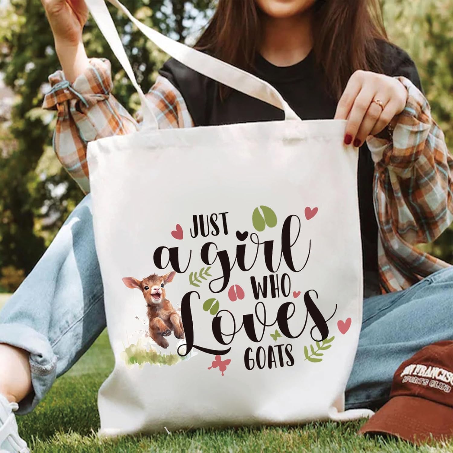 Goat Gifts for Lovers - Goat Bags Funny Socks Stuff, Just A Girl Who Loves Goats Gifts for Animal Lovers Farmers Women Sister Friend - Image 2