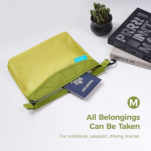 Miniatura 3 de pack all Bolsa con cremallera de material resistente al agua, bolsa de malla con cremallera para almacenamiento, viajes, oficina (mediano, verde)