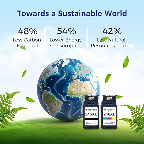 Miniatura 6 de TOKYOINK Cartucho de tinta de repuesto 245XL 246XL para Canon Ink 245 y 246 PG-245 CL-246 Pack de combo de color negro compatible para impresoras