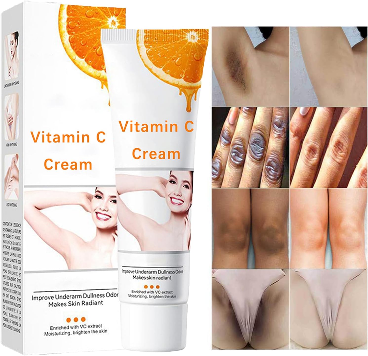 Skin Bleaching Cream for Intimate Areas & Body, Vitamin C Lightening Cream for Underarms, Knees, Elbows, Inner Thighs, Bikini Line – Sensitive Skin Brightening - 50ML/1.77OZ(1 PCS)