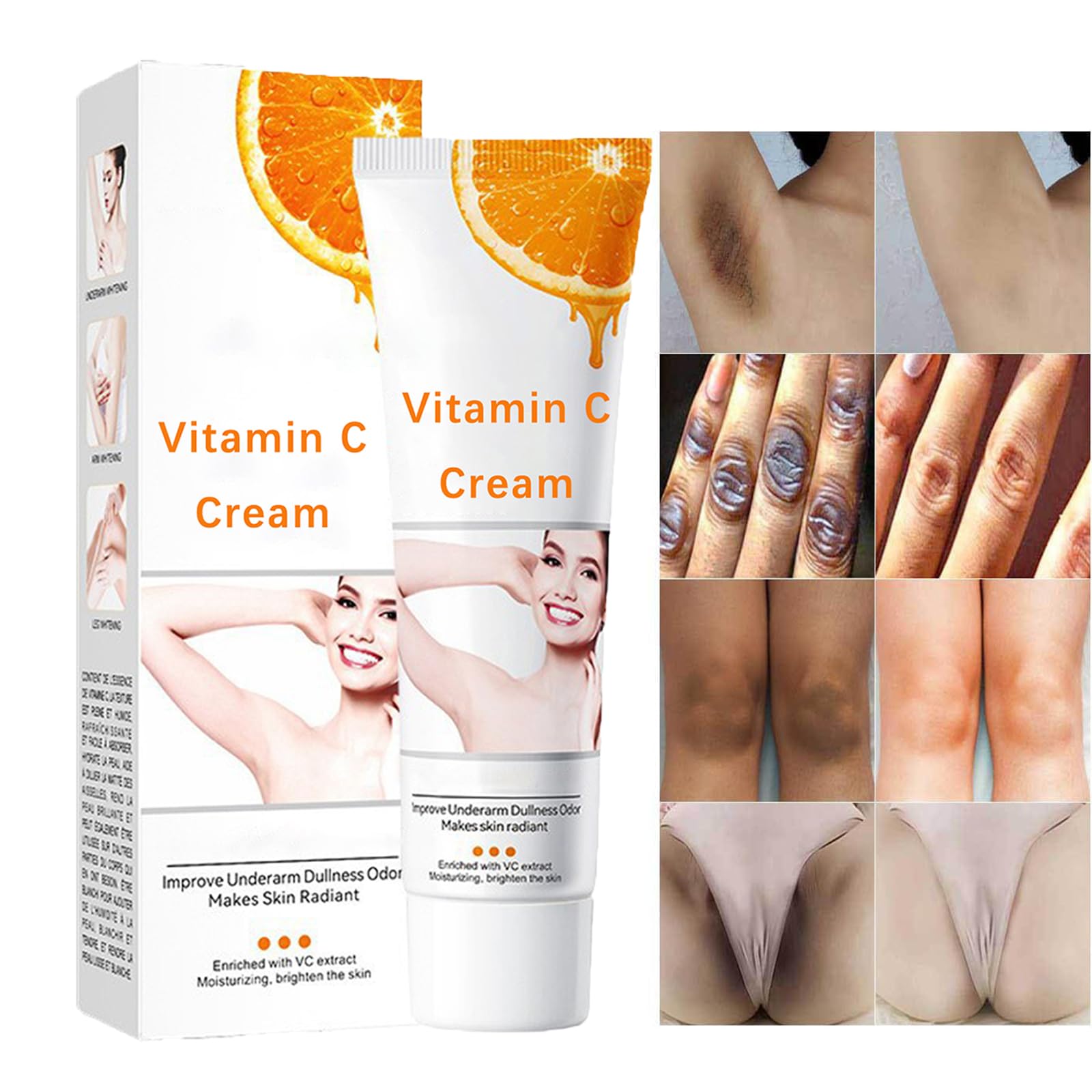 Skin Bleaching Cream for Intimate Areas & Body, Vitamin C Whitening Cream for Underarms, Knees, Elbows, Inner Thighs, Bikini Line – Sensitive Skin Lightening Brightening - 50ML/1.77OZ(1 PCS)