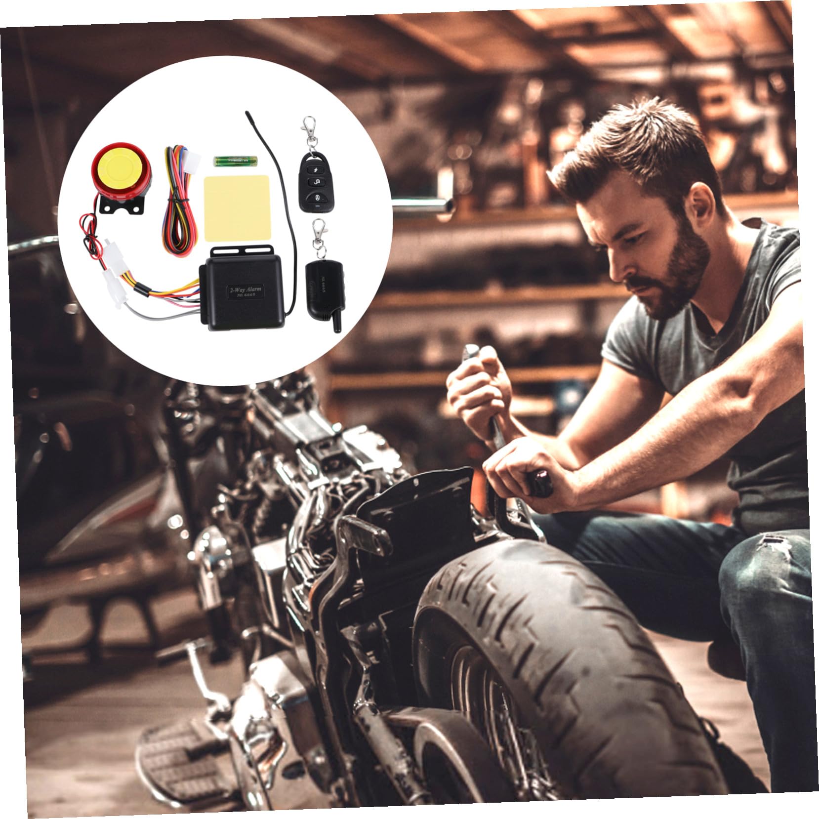 Sistema di Allarme Bidirezionale per Moto Abs Rame | 125 Db, Portata Ampia e Rilevamento a Lunga Distanza, Uso Outdoor su Motocicletta