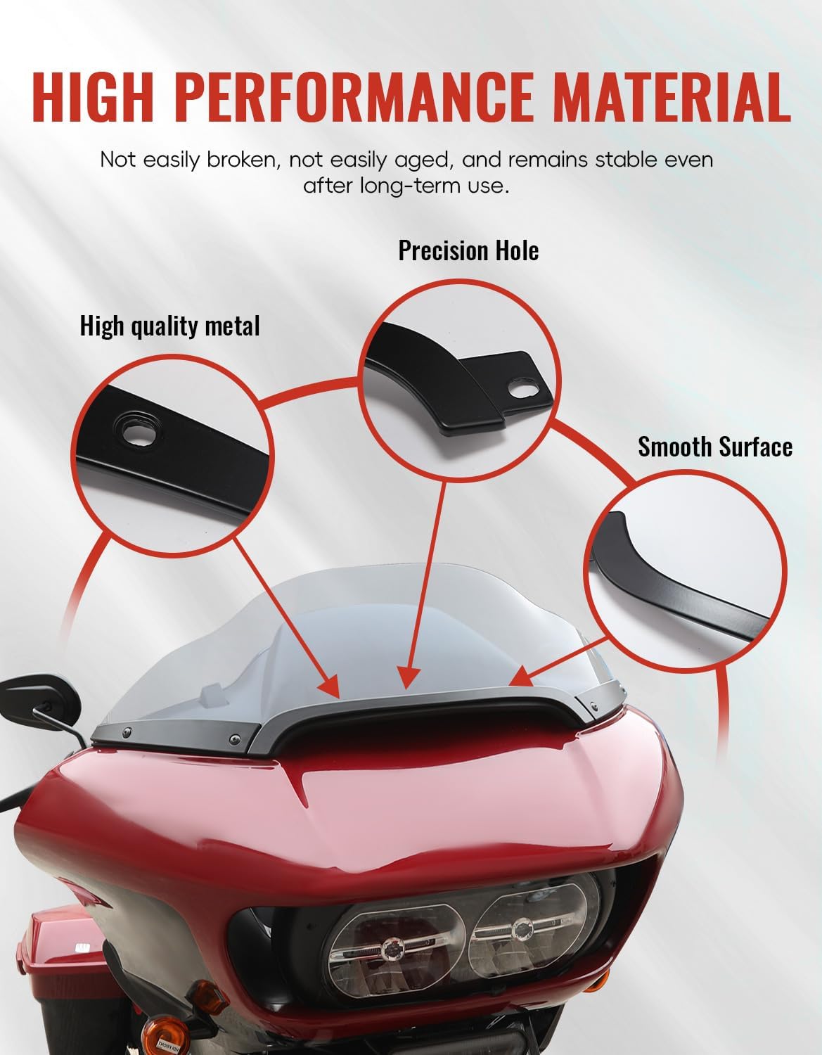 Windshield Trim Kit for Road Glide 15-24, Black Split Aluminum Windscreen Side Center Trim Kit for Harley Touring Road Glide Ultra FLTRU FLTRX Special FLTRXS 2015-2024 Accessories