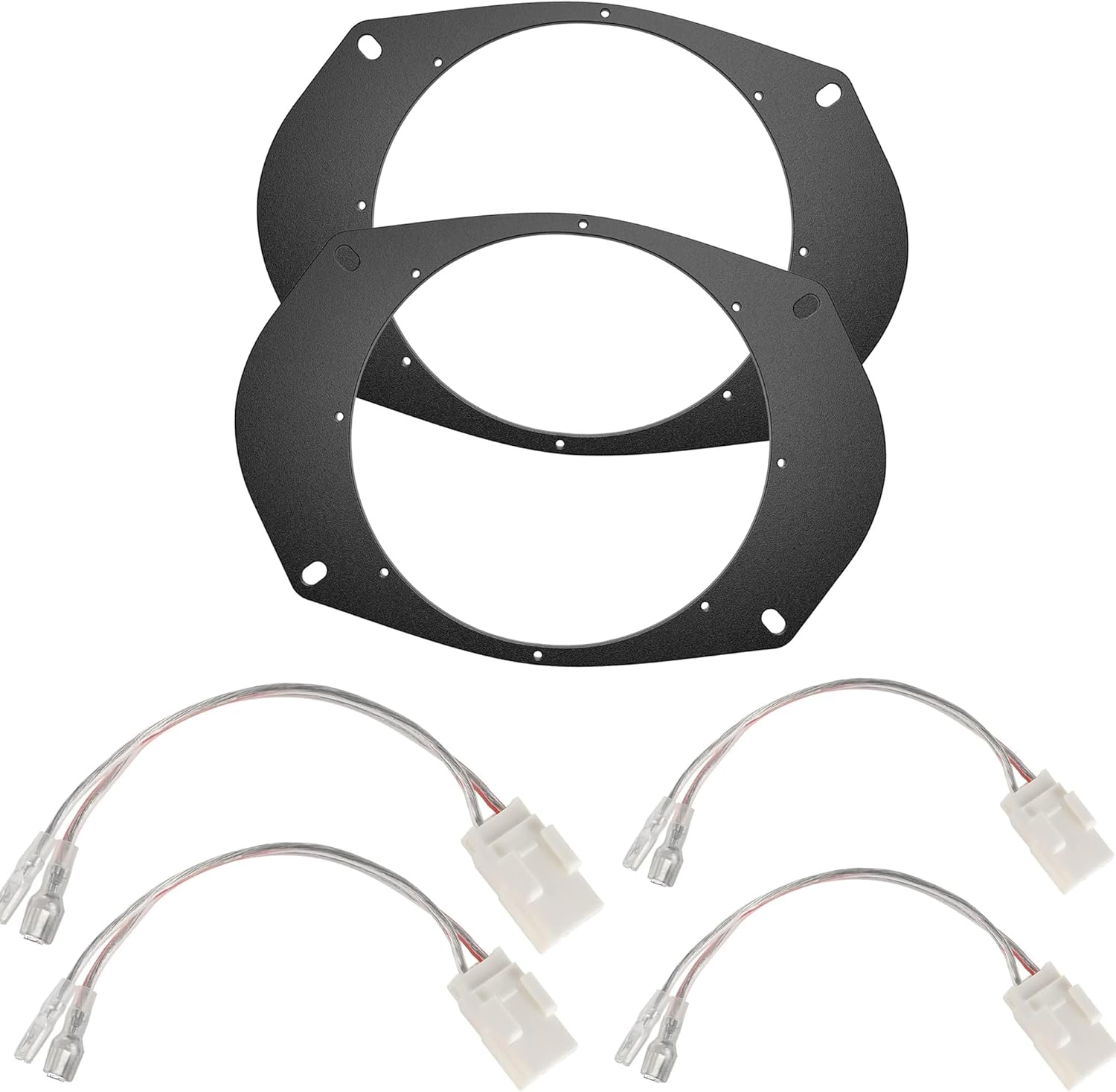 NuIth 72-6514 Car Speaker Wiring Harness Connector Adapter for Dodge + 6X9 to 6.5 inch Door Speaker Adapter for Select 1989-2014 Jeep/Chrysler/Dodge/GMC