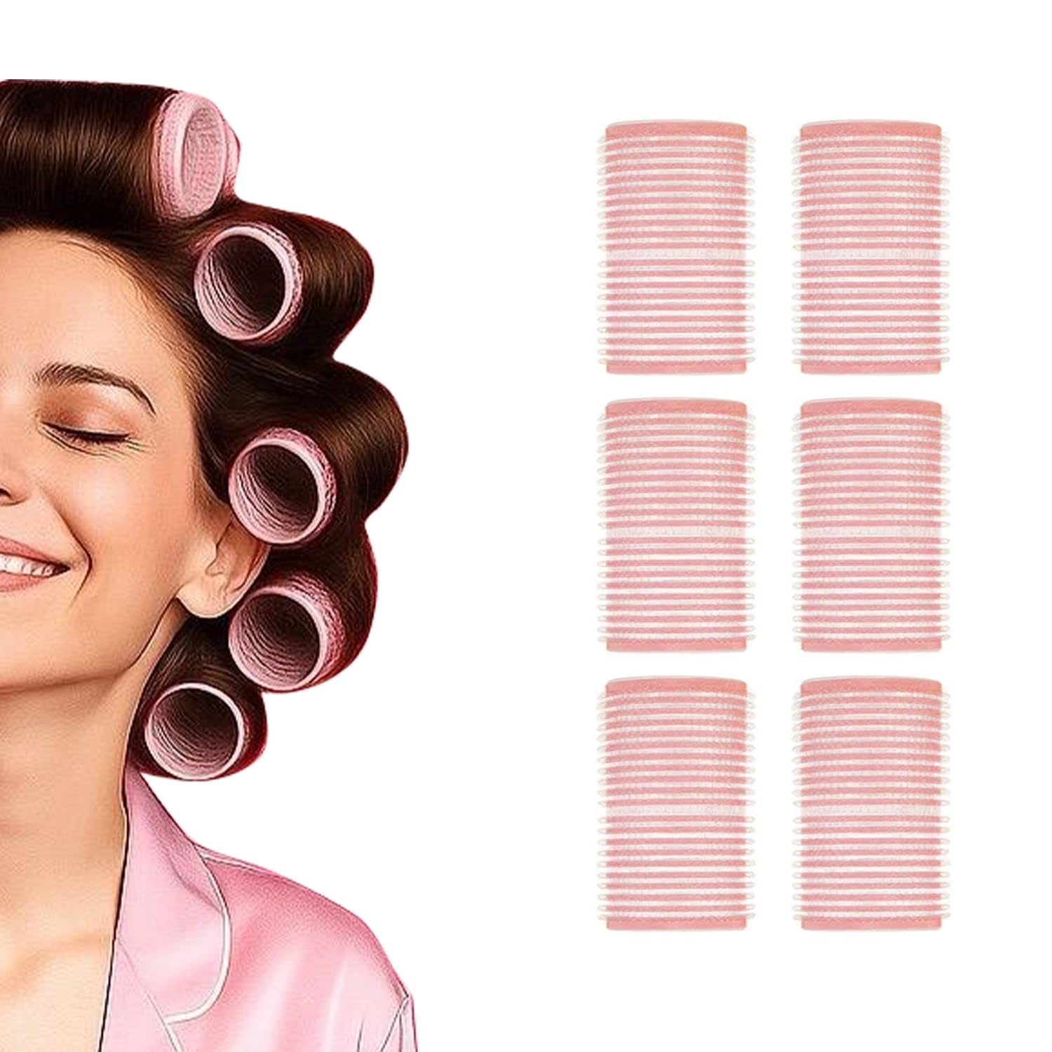 SureVibe Self Grip Heatless Hair Curlers Small Size 6 x 2.5 cm | Hair Rollers for Tight Curls, Bangs & Root Volume | Small Styling Rollers for Women (6 Rollers) + 2 Pairs Free Earrings-image-5