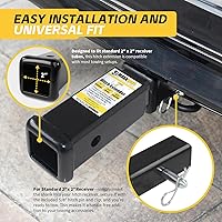 Vista 4 de MaxxHaul 50833 Extensor de receptor de enganche de remolque de 2 x 2 pulgadas, longitud de extensión de enganche de 7 pulgadas, 3500 libras GTW