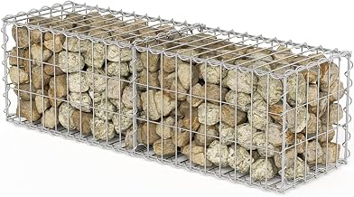 6 x Gabion 100 x 30 x 30 cm Galvanised Steel Wire Thickness 4 mm Mesh Width 5 x 10 cm for Fence and Garden Suitable for Stones 6-12 cm
