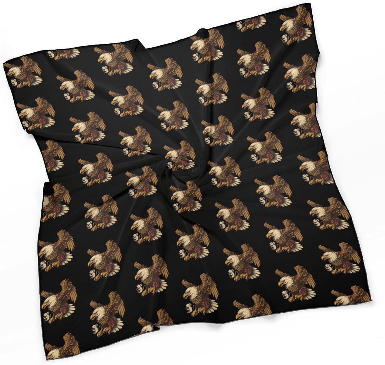 Eagle Holding Rat Silk-Like Square Scarf for Women Vintage Printed Neck Scarf Bandanas Hair Scarves