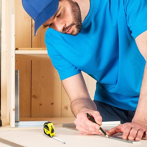 Miniatura 6 de 50 llaveros pequeños de cinta métrica de 3 pies, mini cinta métrica retráctil con candado, cinta métrica de acero a granel, cinta métrica de