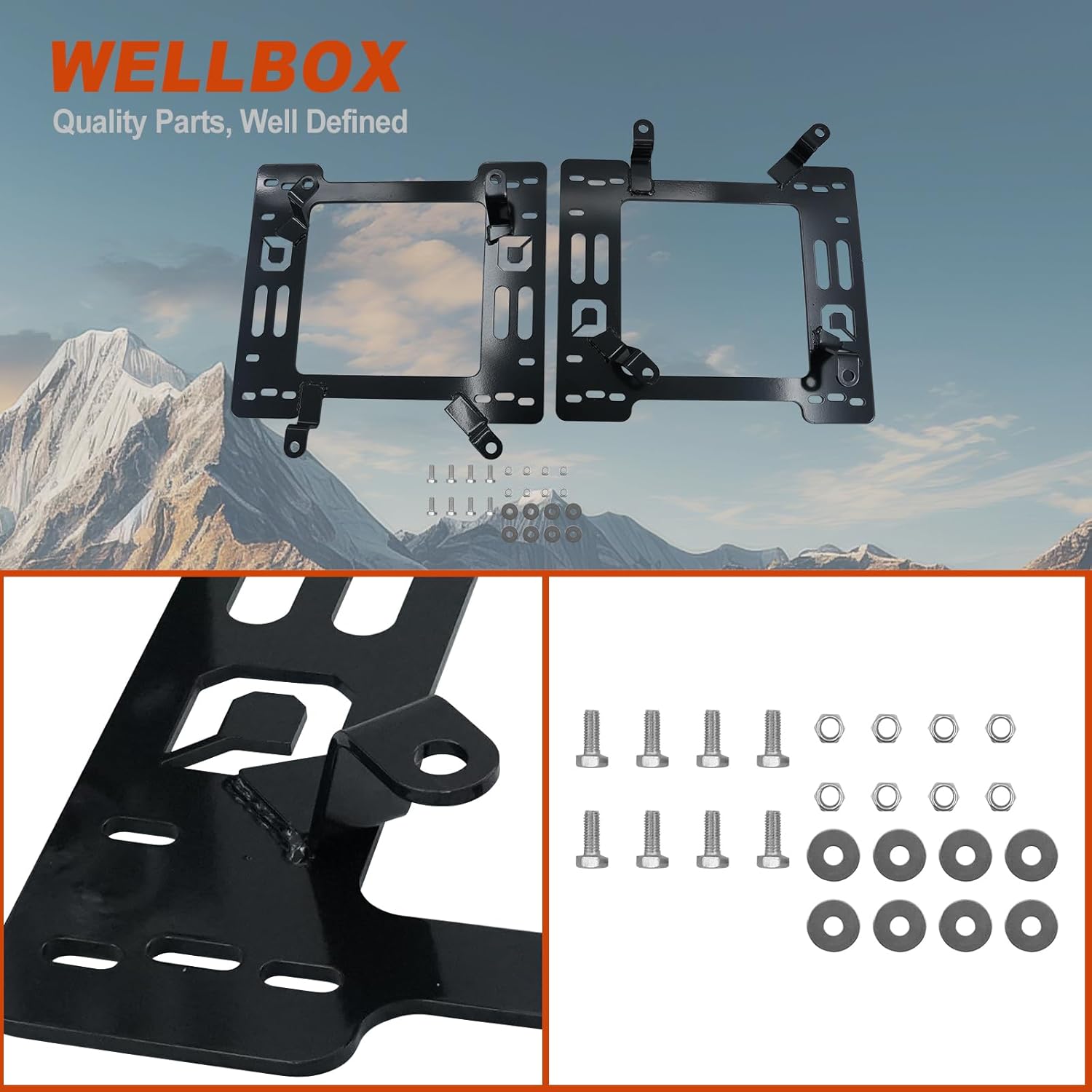 Heavy-Duty Racing Seat Bracket Adapter 2Pcs 5mm for Ford Mustang & Cobra 1978-1998 Left and Right Side