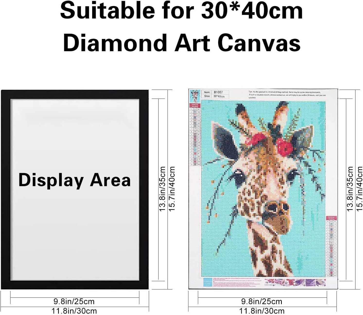 Qivine Magnetic Black Photo Frames, 12 x 16 Inch Magnetic Diamond Art Frames, Double Sided Sign Holder Frame with Self-Adhesive Reusable for Wall Office Home Bedroom (Large)