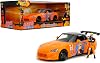 Jada 2001 Honda S2000 with Naruto Figure - Die-Cast Vehicle - 1:24 Scale, Opening Doors, Hood & Trunk, Rubber Tires - Hollywood Rides Anime Series - Ages 8 OrangeBlack