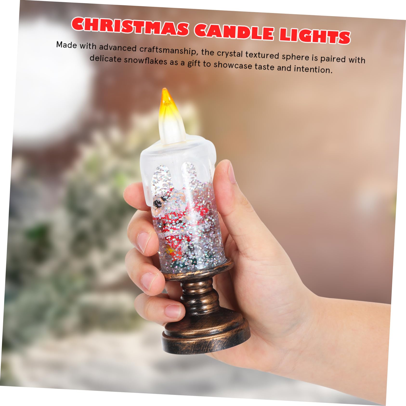 Mikikit 3 Szt. Świątecznych Lampionów Śnieżnych z LED Bezpłomieniowe Świeczki z Efektem Wirujących Śnieżynek Ozdoba Bożonarodzeniowa z Lampką Nocną Kształcie Bałwanka i Choinki