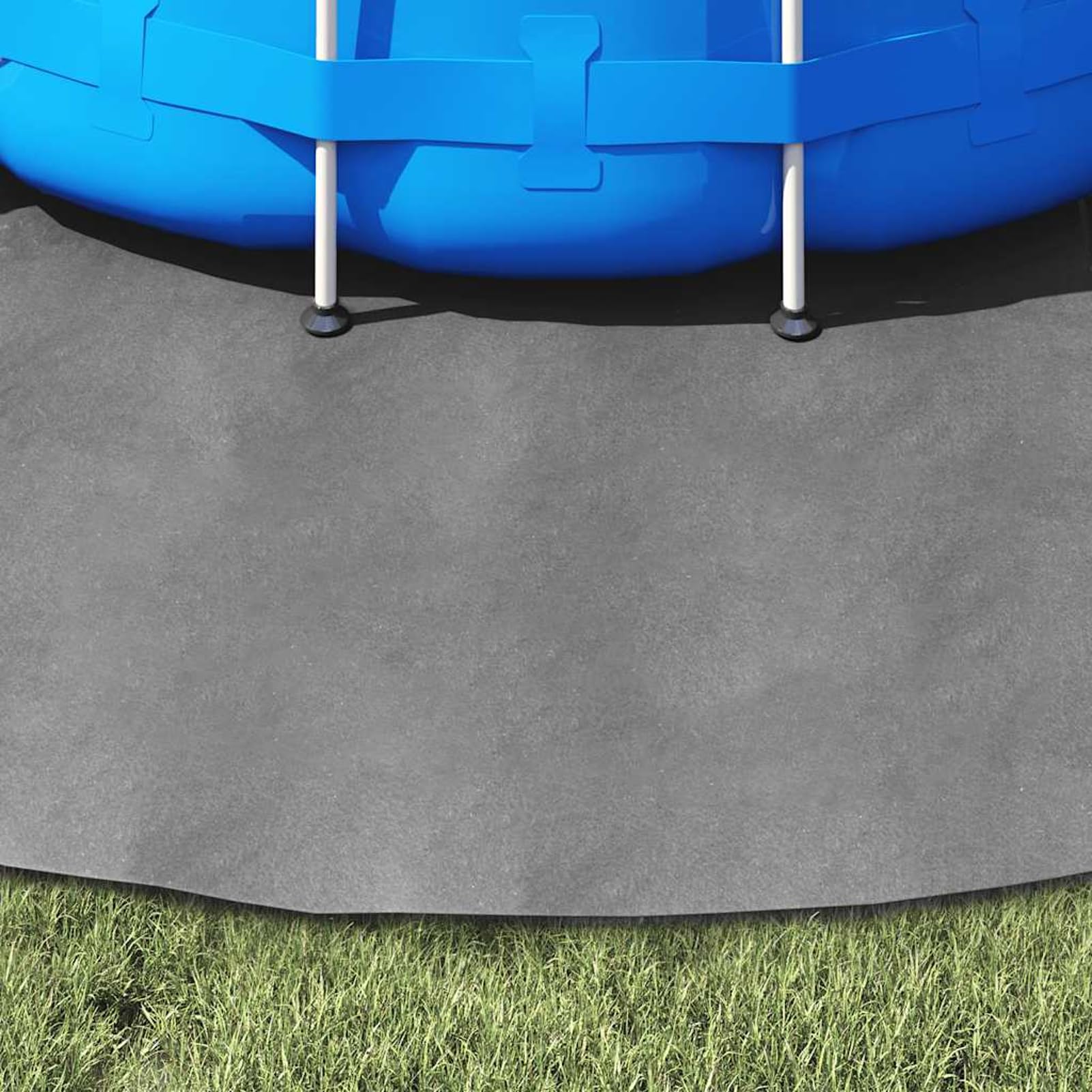 Homgoday Telo fondo piscina grigio chiaro Ø306 cm poliestere geotessile 180