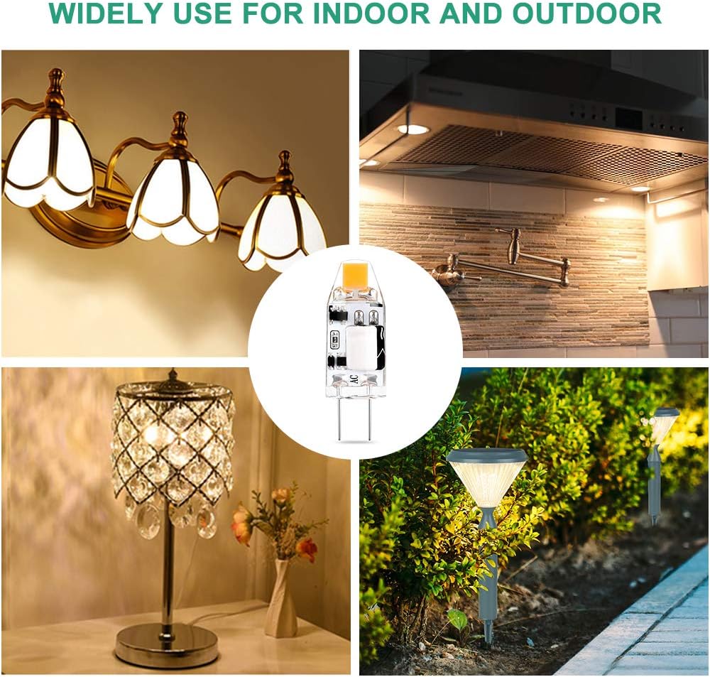 One-Day Sale: Up to 80% Off G4 LED Bulb 12V, Warm White 2700K, 1.2W G4 Bi-pin LED Bulb, 10W JC Halogen Equivalent, Mini G4 LED Light Bulb for Cooker Hood, Home Lighting, 140LM, CRI>82, No Flicker, Non-dimmable, 10 Pack, CHEERBEE