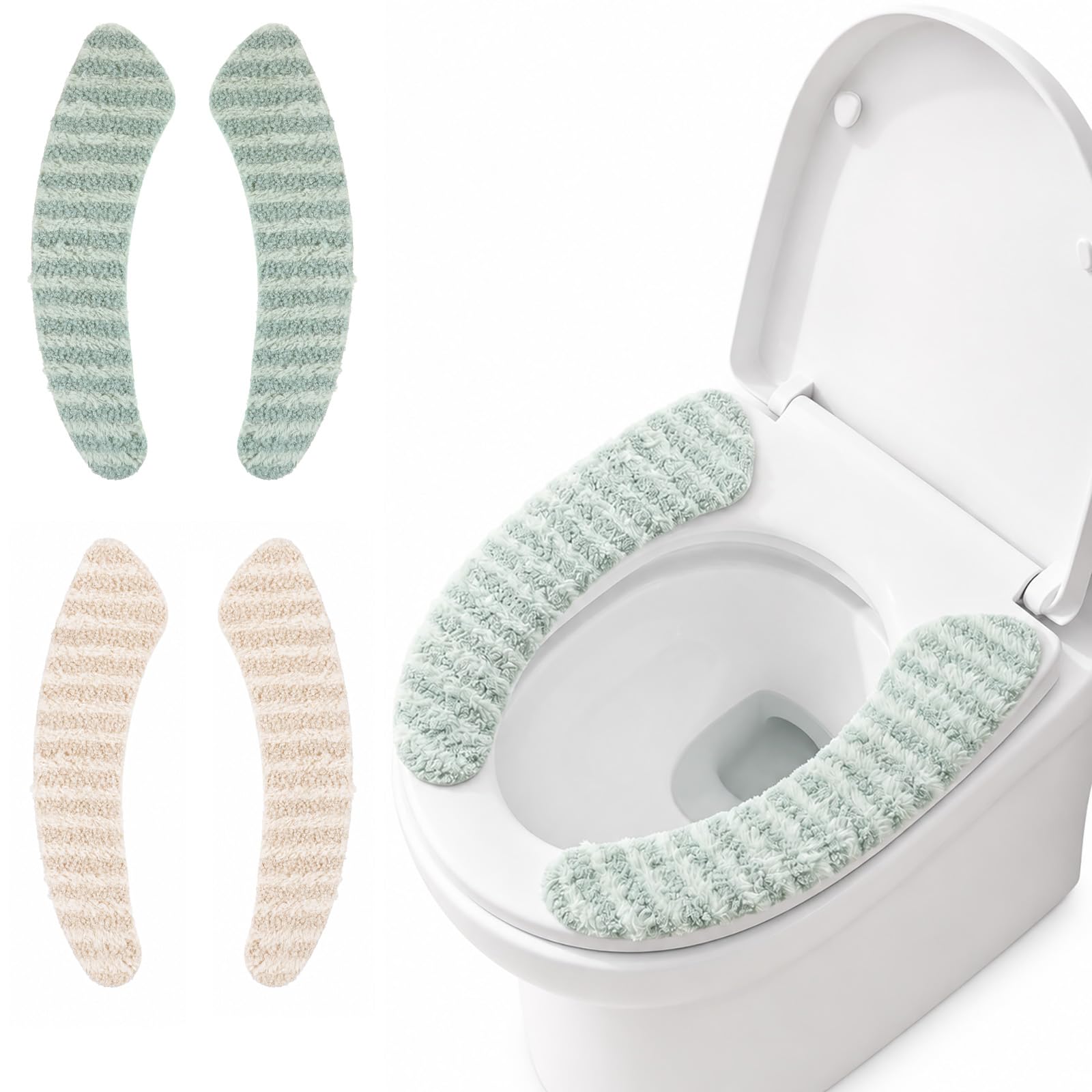 2 Pcs Toilet Seat Cover Pads, Soft Self-Adhesive Toilet Seat Cushion