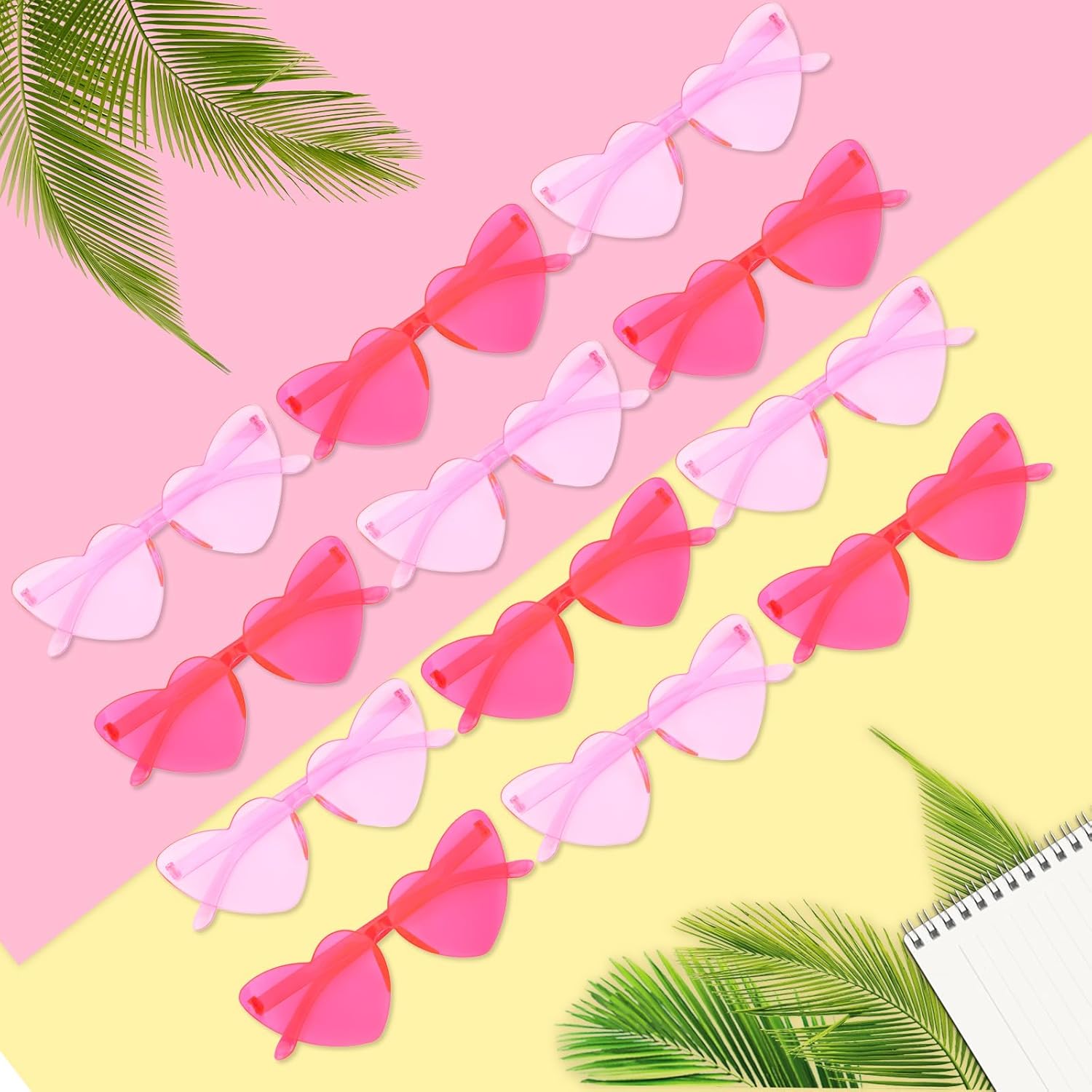 Heart Sunglasses 12Pcs Heart Shaped Glasses for Women Girls Cute Cat Eye Funny Party Glasses Party Favors Accessories - Image 6