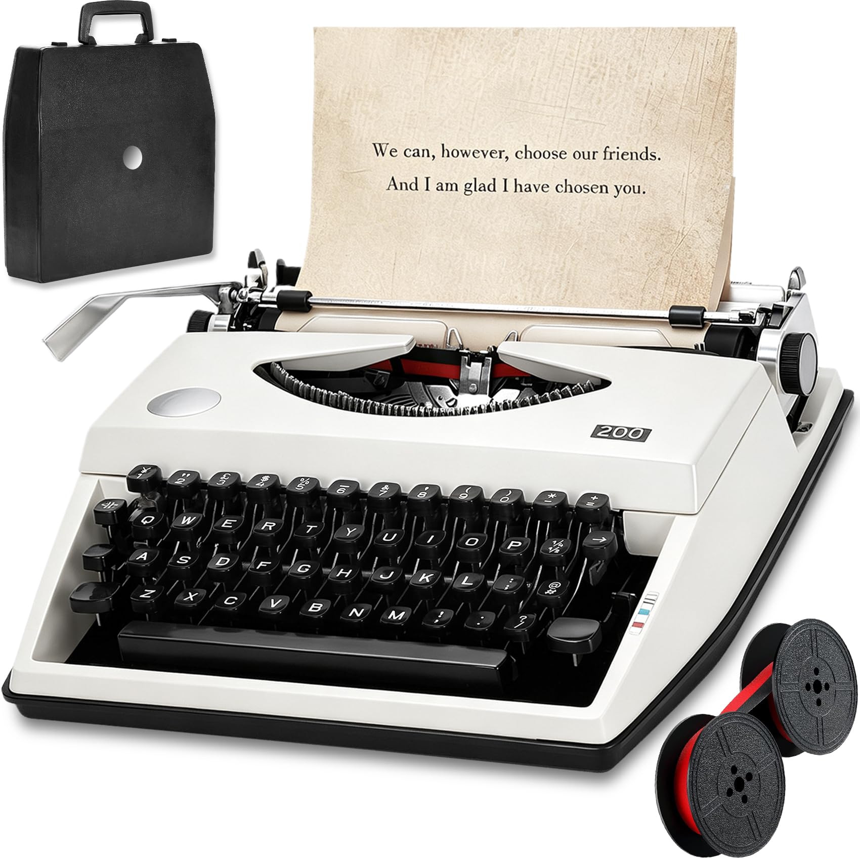 Photo 1 of ** PARTS ONLY MAJOR DAMAGE AND NONFUNCTIONAL**
Manual Typewriter with Ribbon, Mechanical Retro Portable Typing Machine