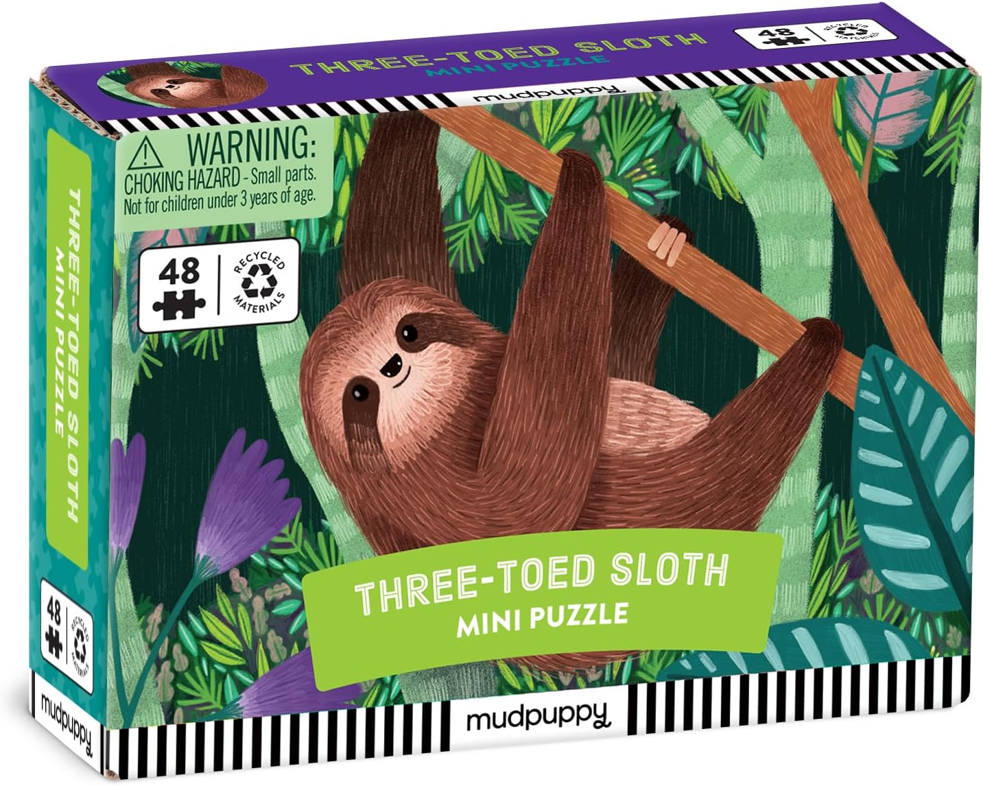 MudPuppy Three-Toed Sloth 48 Piece Mini Puzzle