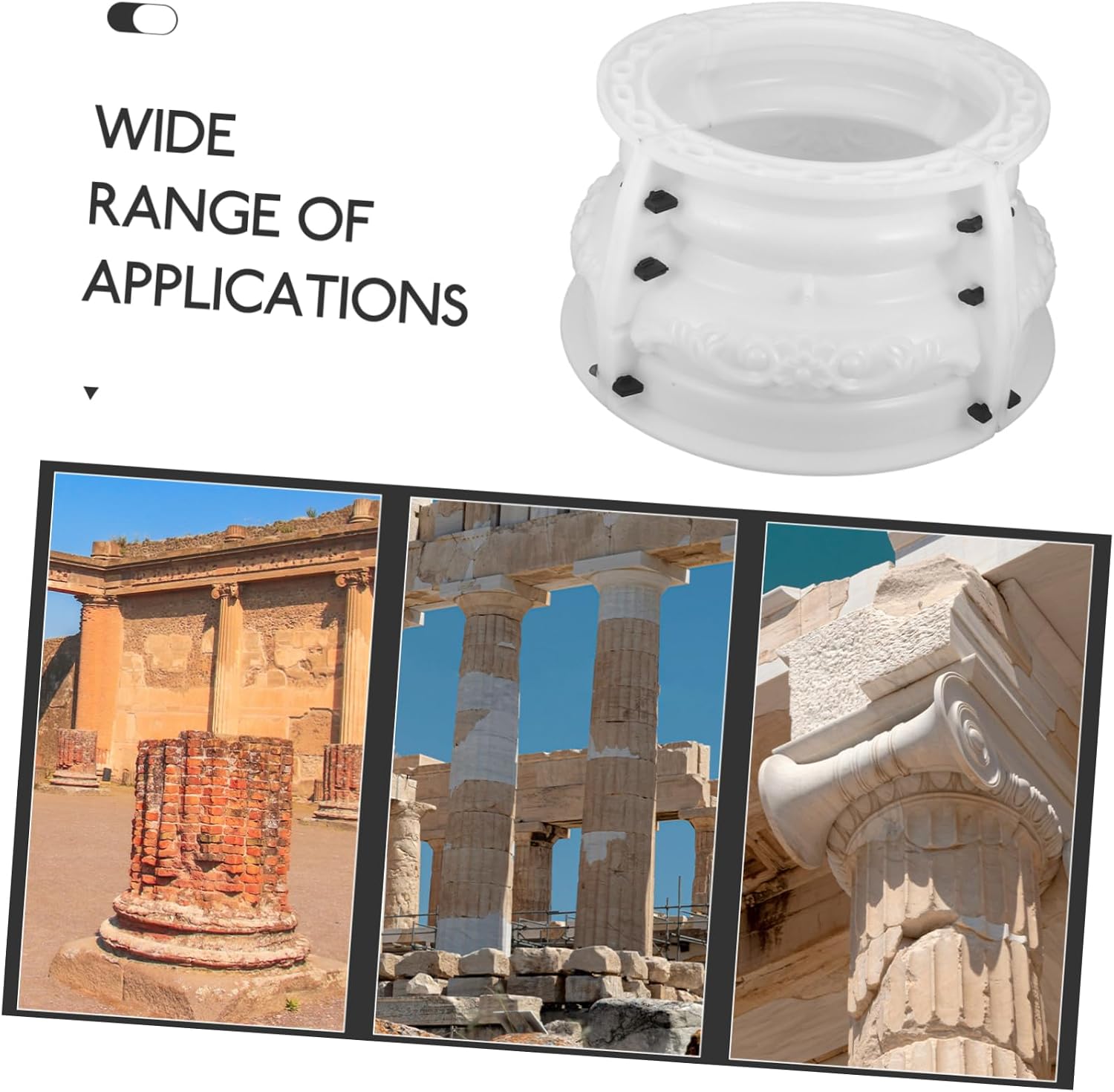 VANZACK Concrete Roman Column Mold Roman Column Top Making Mold Easy to Use Plastic Form