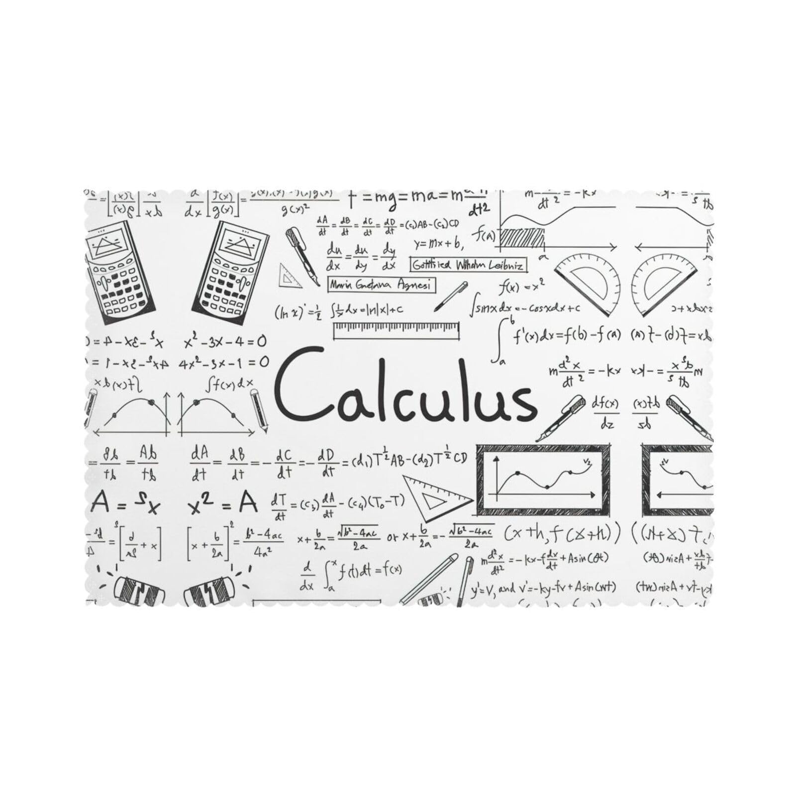 Sets de table polyester géométrie mathématiques au fini texturé lot de 6