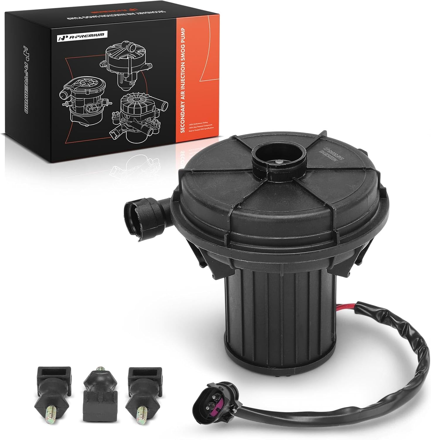 A-Premium Secondary Air Injection Smog Pump Compatible with BMW 325i/325xi/330i/330xi 2004-2005, 325Ci/330Ci/X5 2004-2006, 530i/525i/545i/645Ci 2004-2005, M5 2006-2010, X3 2004-2006, M6 2006-2010