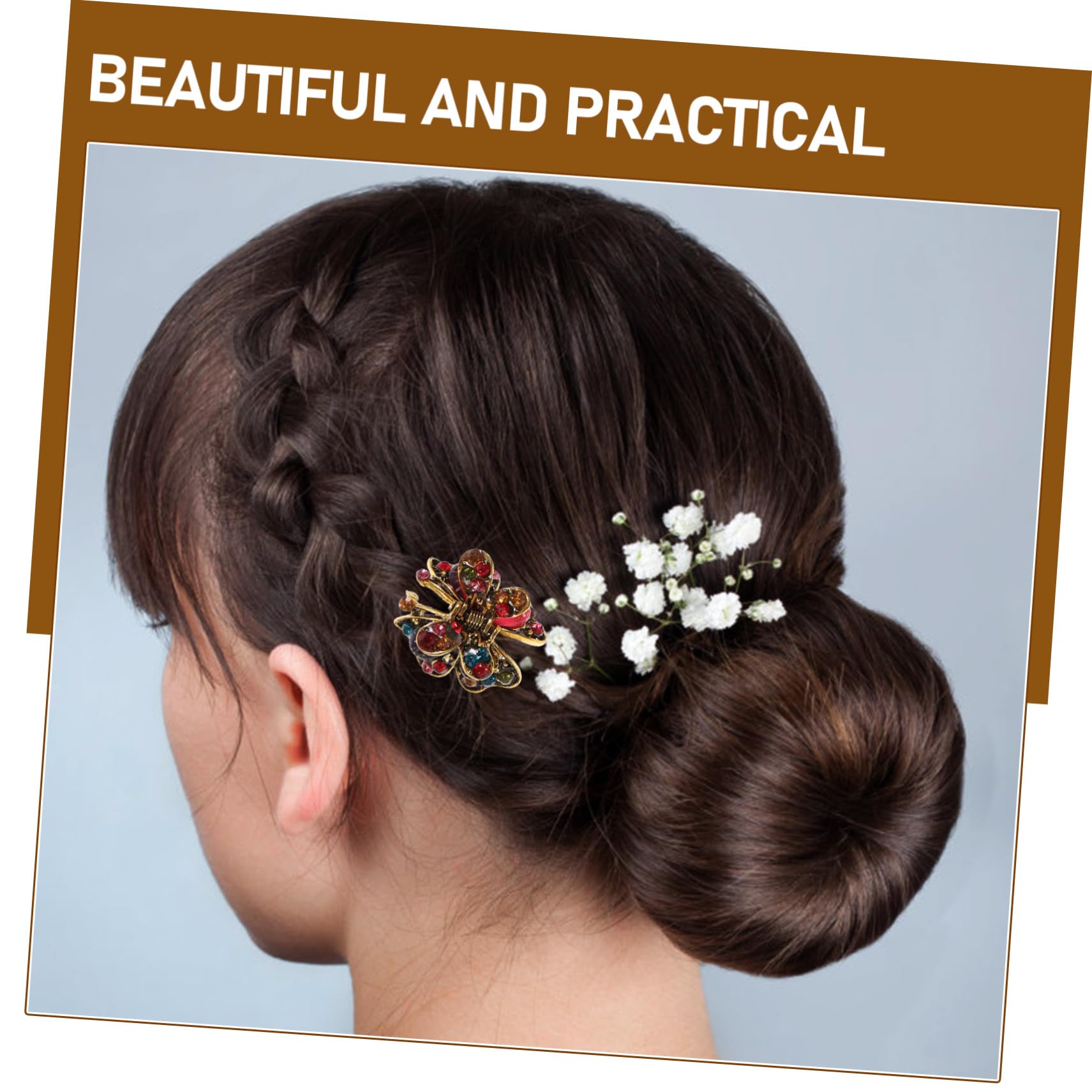 FRCOLOR 3er-set Haarklammern in Verschiedenen Farben Mini-design Haar-accessoires Mit Strass-einlage Leicht Und Funktional 5 Stück X 3