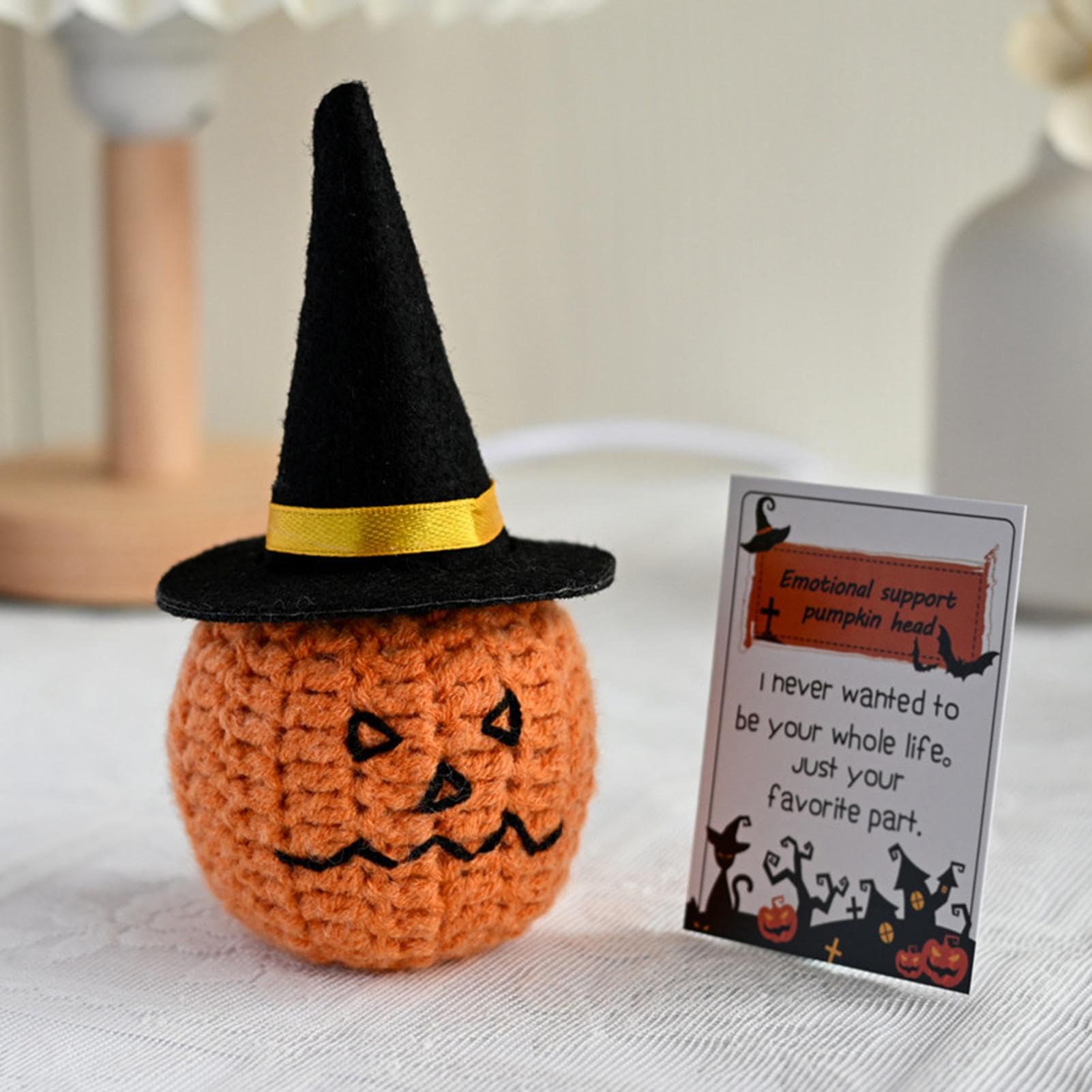Ornamento di zucca all'uncinetto, bambola di zucca lavorata a maglia,Ornamento per bambole lavorate a maglia di Halloween - Decorazione portatile all'uncinetto con zucche per sala studio, soggiorno