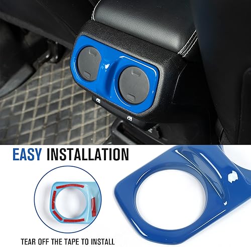 Vista 26 de Cubierta de ventilación trasera de aire acondicionado, accesorios interiores de fibra de carbono para Jeep Wrangler JL Gladiator JT Sahara