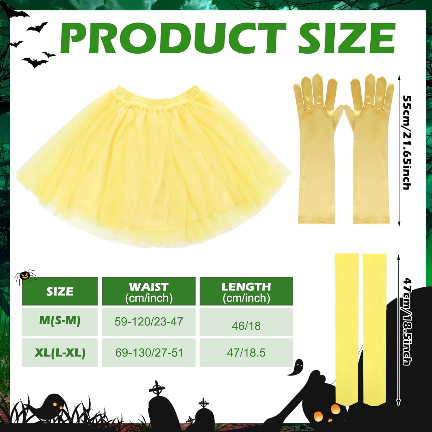 9 Pcs Halloween Princess Costume Set Adult Women Frog Tulle Skirt Gems Leaf Tiara Necklace Earring Gloves Stockings - Image 2