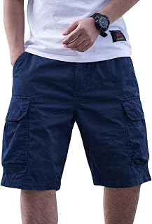 Chrovel Men Cotton Cargo Shorts Casual Regular Fit Knee Length Multi Pocket Utility Shorts for Travel Outdoor Summer Wear ... Price In India