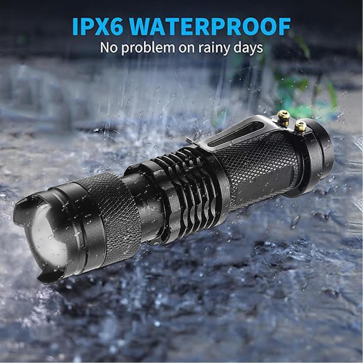 Lot De 2 Mini Lampes Torches LED Lepro - 13 Cm, 120 Lumens - 3 Modes (Fort/Faible/SOS) - Étanche IPX4 - Piles AAA