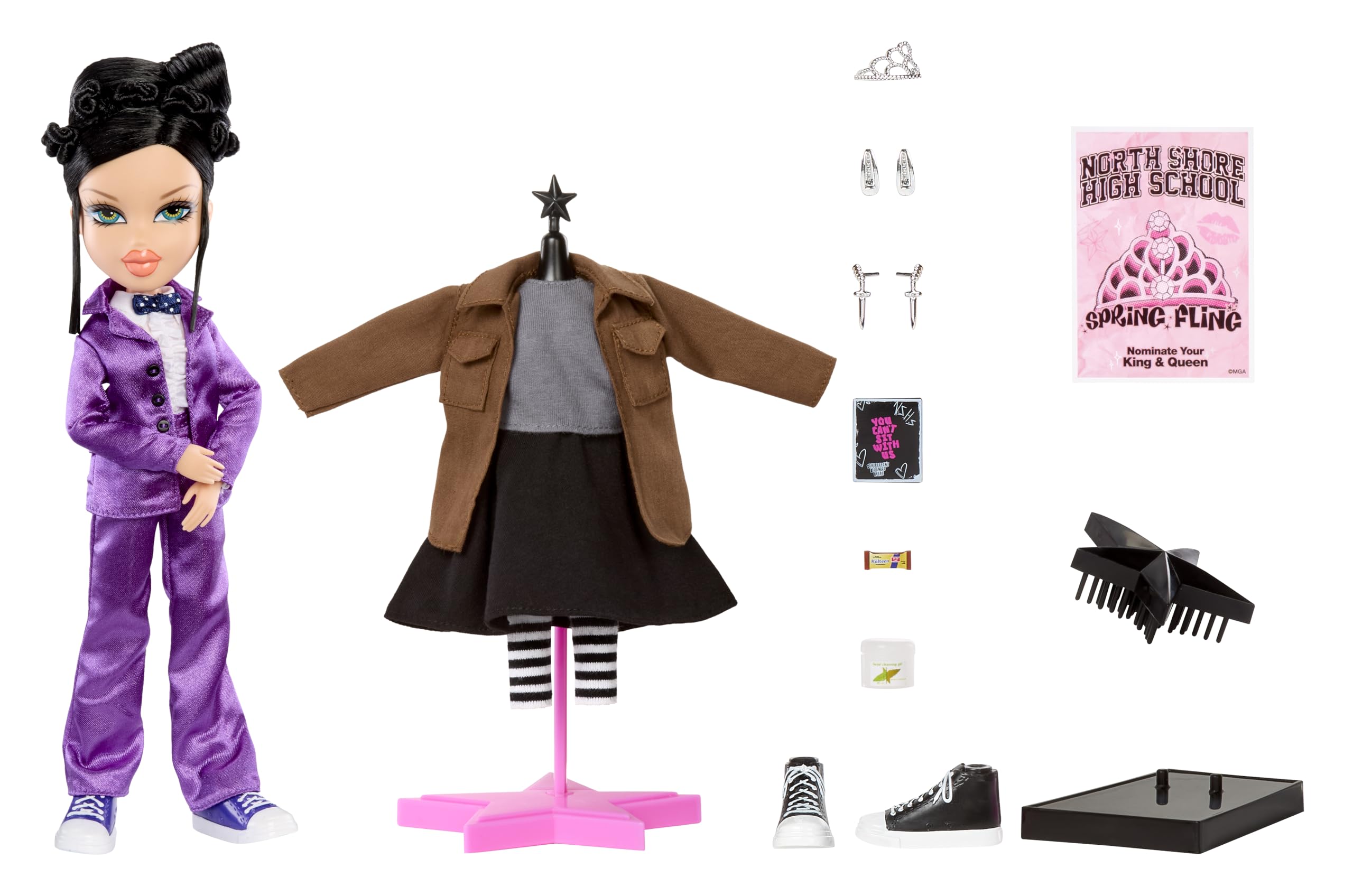 Bratz x Mean Girls Spring Fling Doll Janis - Collectable Fashion Doll with 2 Outfits, Purple Tuxedo, and Movie-Inspired Accessories - Image 2
