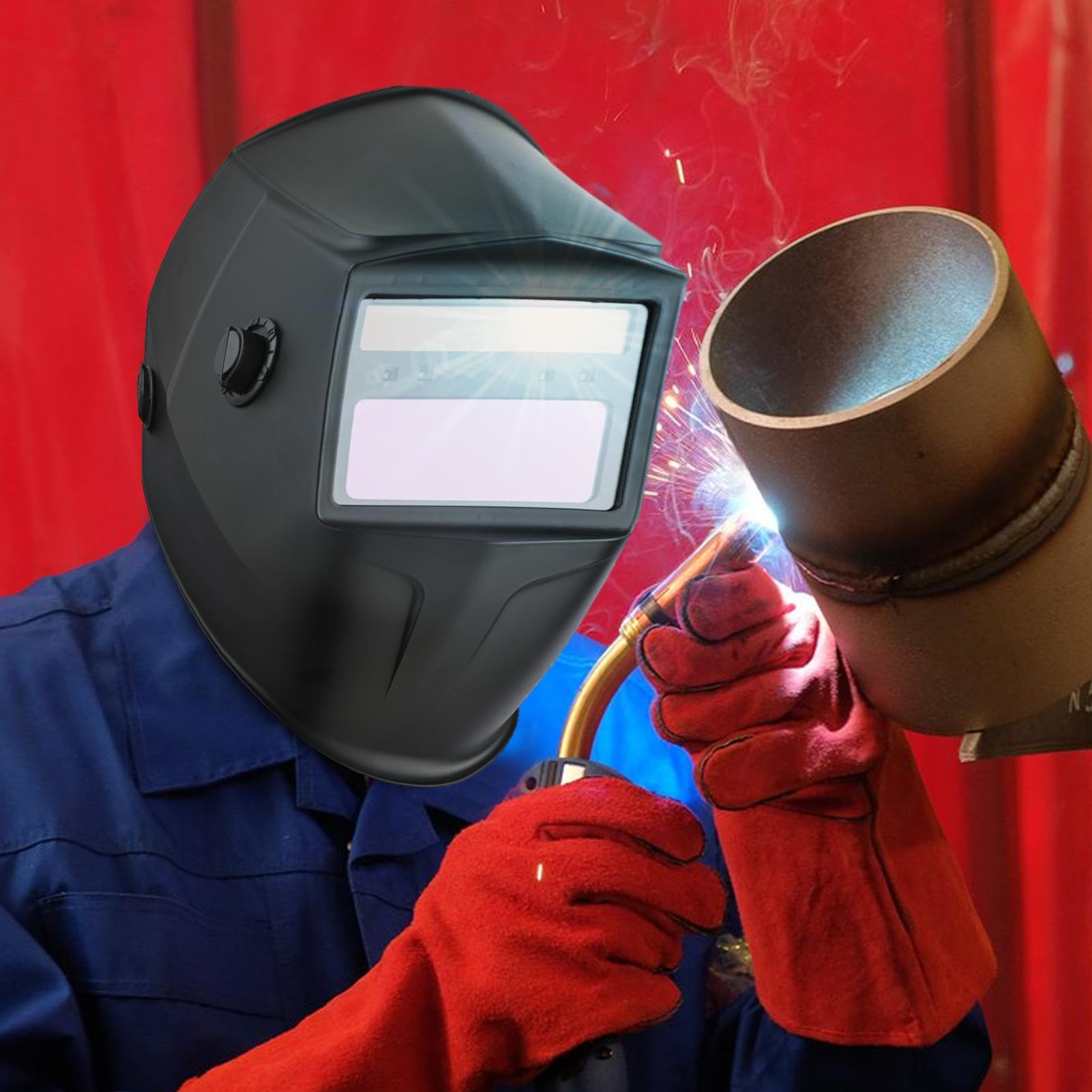 Casco de Soldadura con Oscurecimiento Automático Pantalla Protectora Facial | Máscara para Soldador Para Corte Industrial Construcción Automotriz Metal Talleres Soldadura TIG MIG Esmerilado