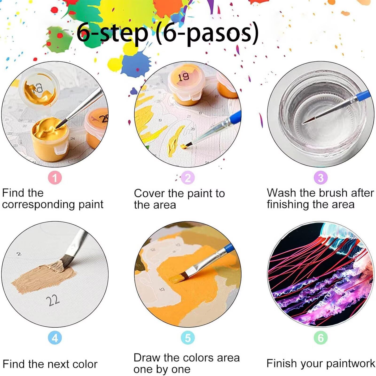Pintar por Numeros Adultos Medusa, Pintar por Numeros Niños Kit Manualidades Adultos Halobios Cuadros para Pintar por Numeros Pintura Acrílico, Cuadros Decoracion Salon Modernos 80X160cm 7w-J-B