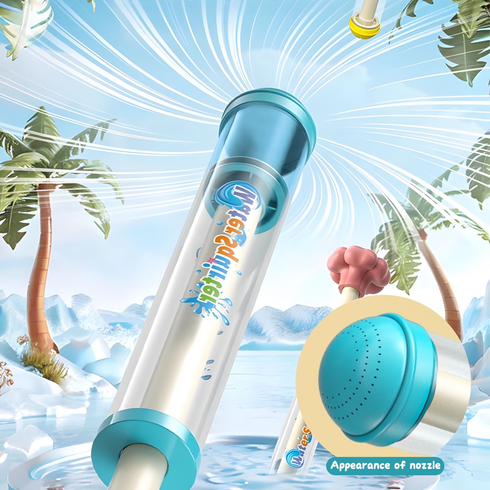 Pistolas De Agua Con Efecto Fuegos Artificiales - Juego De 4 Unidades, Diseño Floral, Para Piscina Y Playa