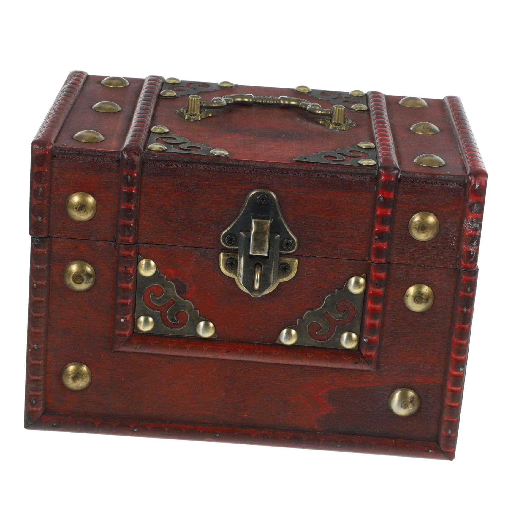 Coffre décoratif en bois vintage pour rangement de cartes de tarot et souvenirs de bureau