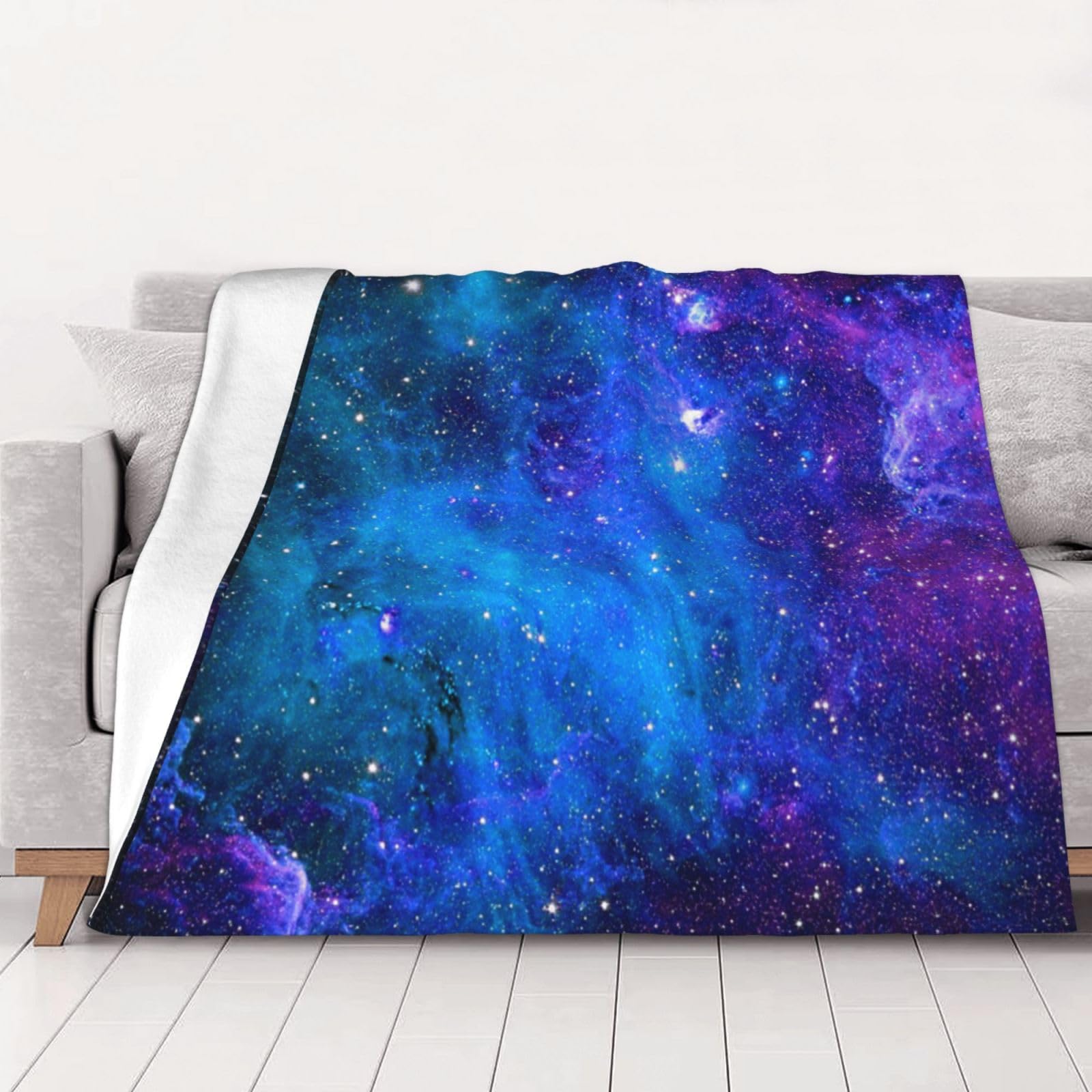 AUBKFELD Galaxy Printed Flannel Blanket 200x150 CM, Soft & Warm Throw Blanket for Sofa/Couch/Bed/Car, Gifts for Audlts Women Men