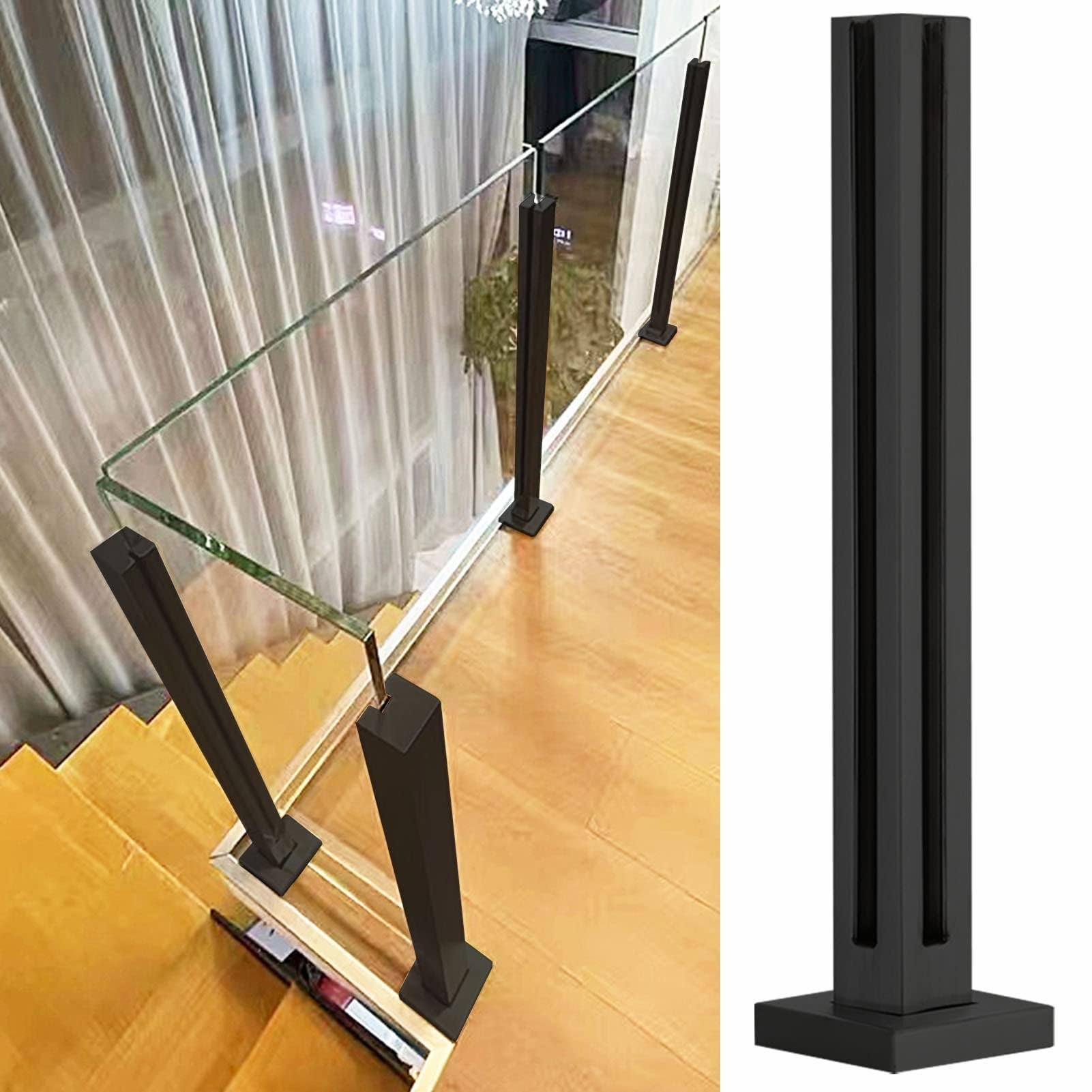 Sistema de panel de vidrio interior para escaleras y oficinas