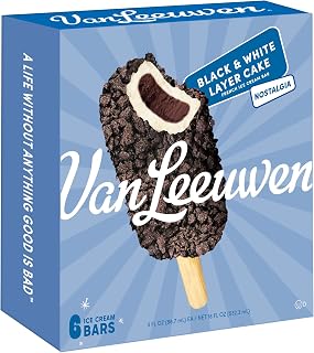 Van Leeuwen Black & White Layer Cake Ice Cream Bars, 6 Ct 18oz - Chocolate Vanilla Cookie Frozen Treats