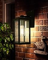 Vista 4 de Outdoor Wall Lantern, 2 Pack Exterior Black Wall Sconce Light Fixtures with Clear Glass Shade, Waterproof Wall Mount Light, E26 Socket Modern