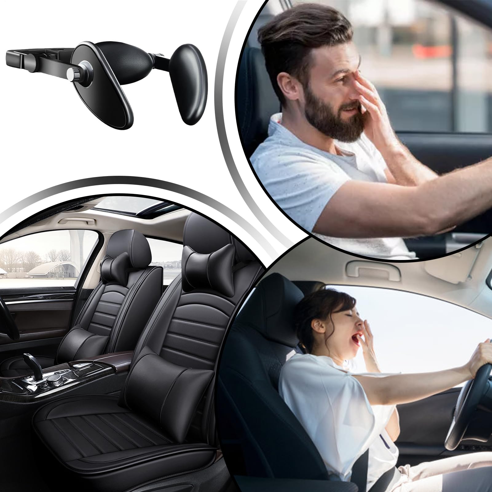 Guanciale per Appoggiatesta Auto Cuscino Poggiatesta Auto | Cuscino Sostegno Sonno per Bambini e Adulti in Auto Aereo Ufficio Viaggio