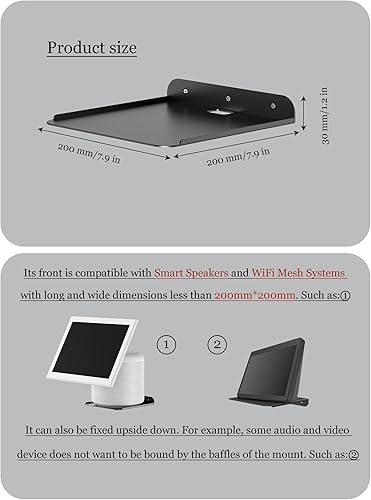 Miniatura 2 de Estante de montaje en pared para altavoces inteligentes compatible con Echo 4/5, Echo Show 5/8/10, Echo Studio, Pop, Homepod, Sonos, estante