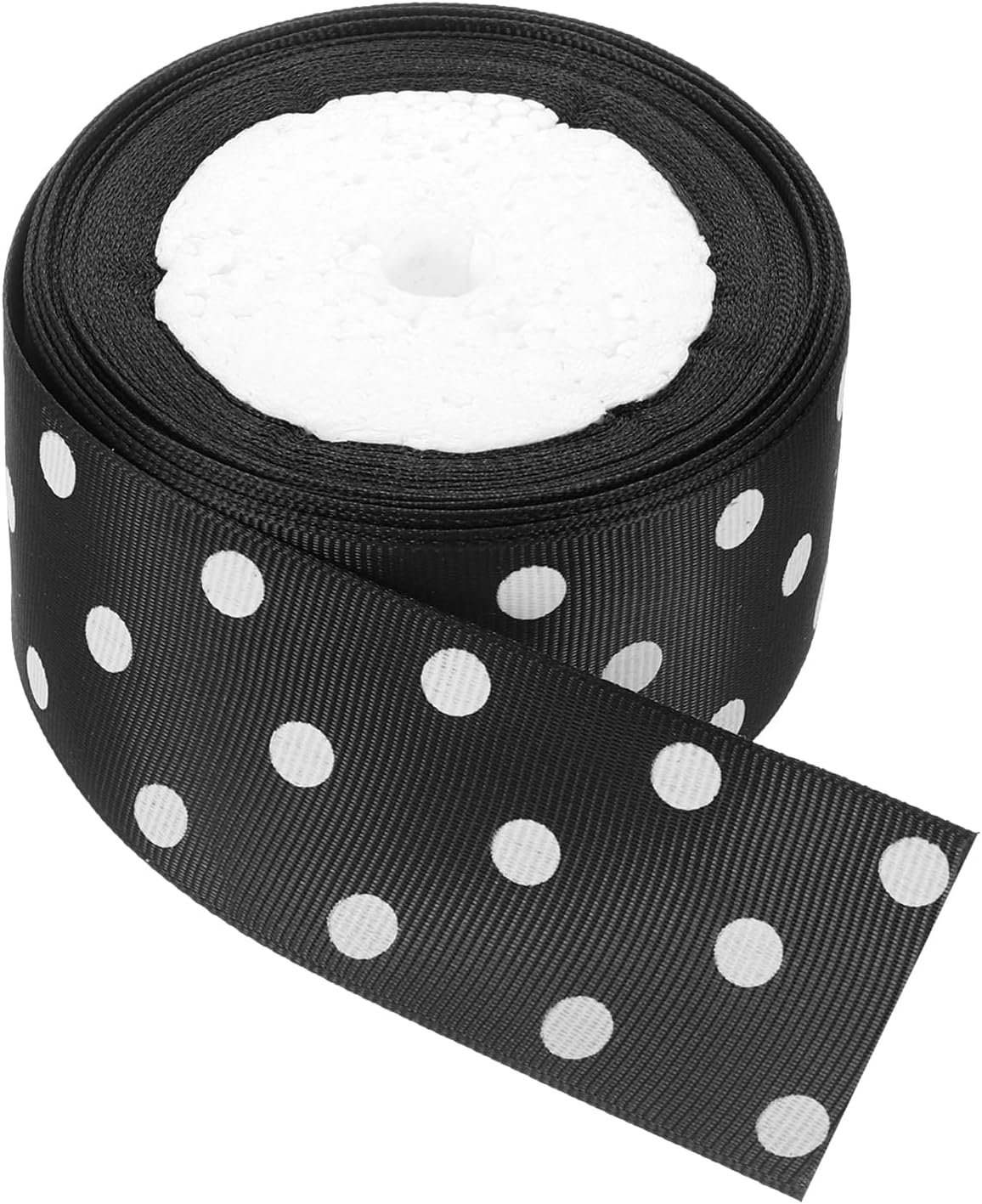 MECCANIXITY Grosgrain Ribbons 10 Yards 1-1/2 Inch Black with White Dots Ribbon Bow Decoration for Crafts Gift Wrapping Wedding DIY Handmade