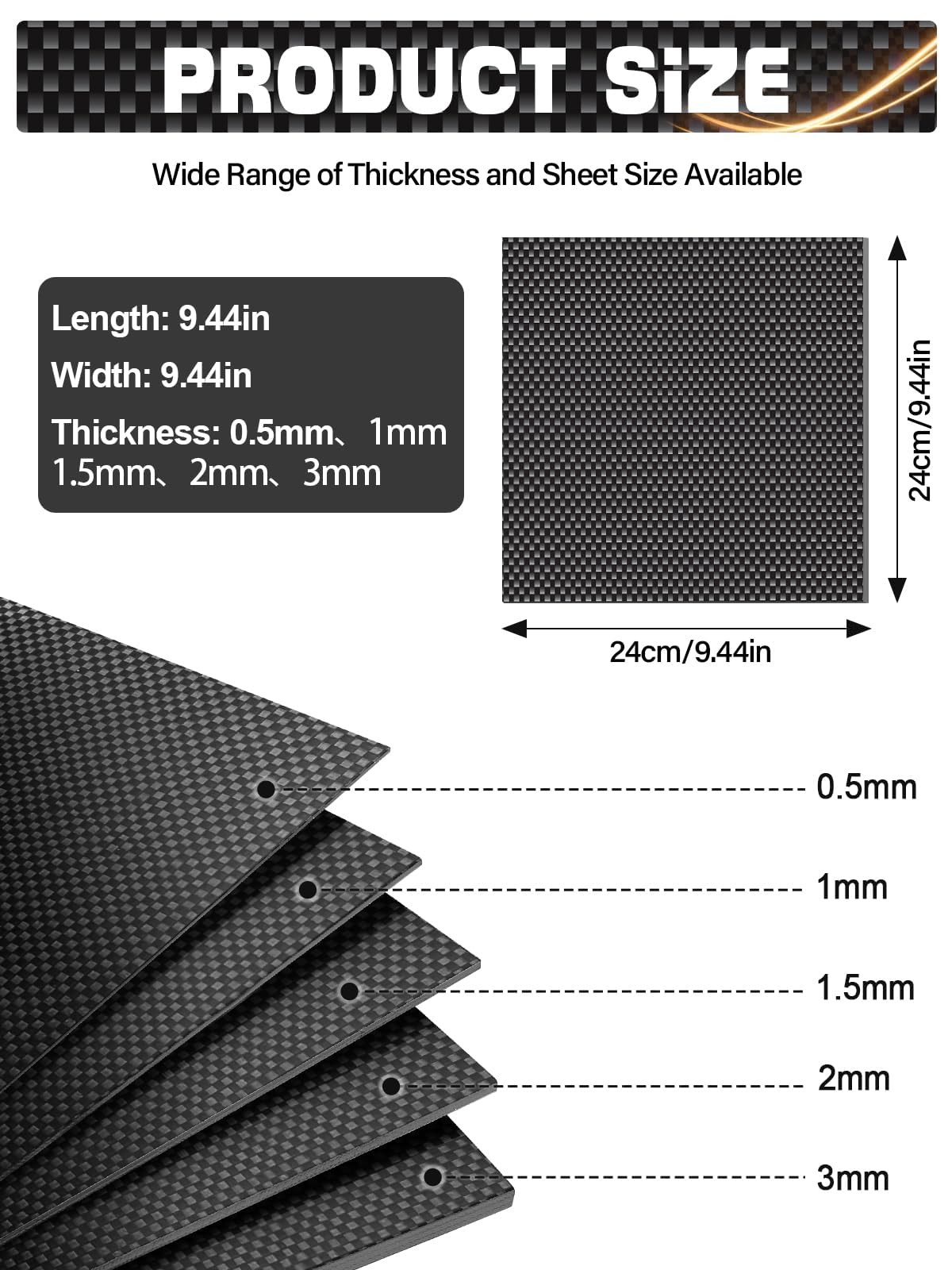 3K Carbon Fiber Sheets - Glossy & Strong -2