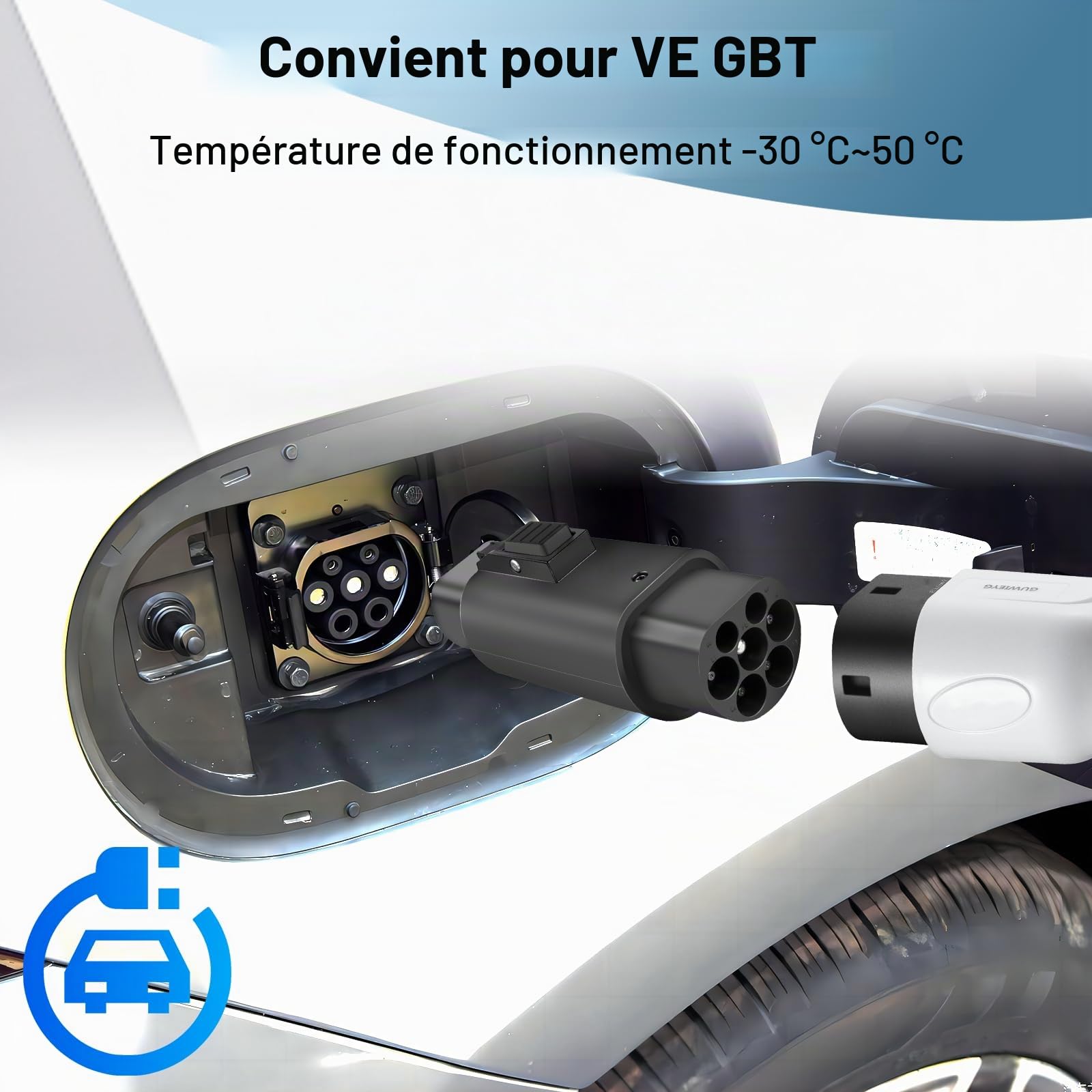 Adaptateur Type 2 vers GBT AC 32A 3 phases Adaptateur de charge pour véhicule électrique IEC62196 vers GB/T Adaptateur de charge EV