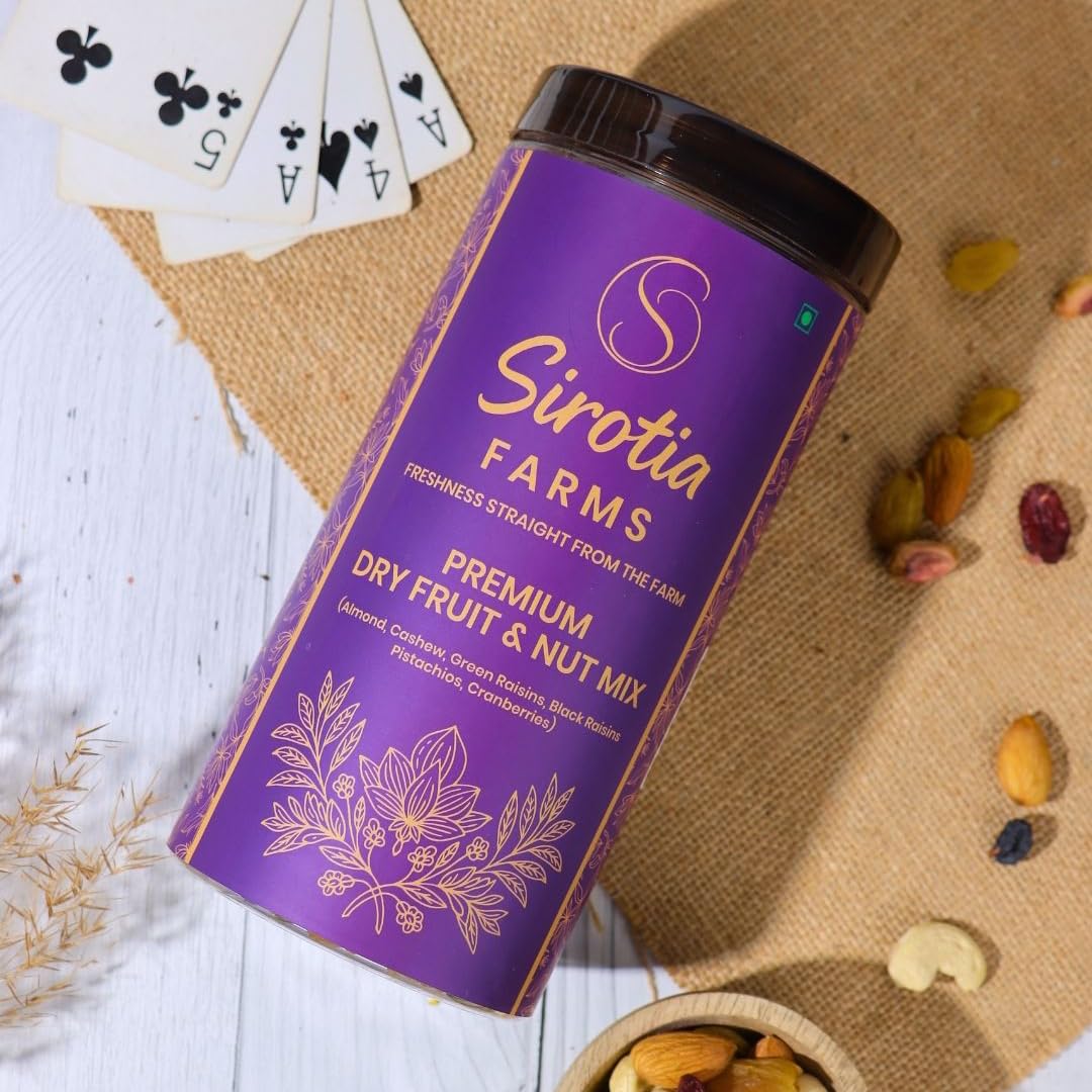 Sirotia Farms Premium Dry Fruit & Nut Mix, 500g, Rich in Dietary Fiber, Magnesium & Phosphorus, Source of Protein, Flavourful & Crunchy Snack, Almonds, Cashews, Green Raisins, Black Raisins, Pistachios, & Cranberries 3