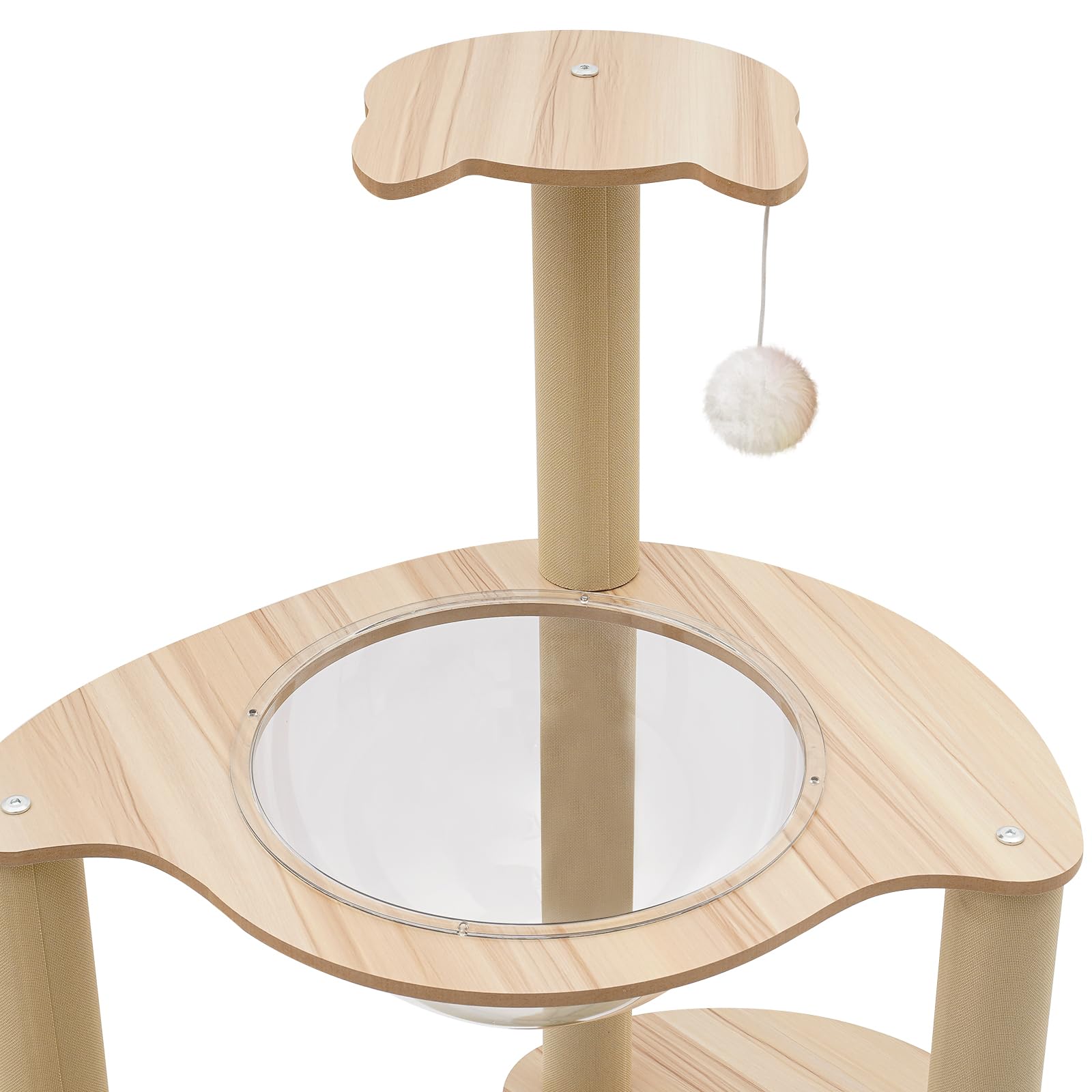 Torre per gatti a 5 piani, struttura per arrampicata con letto imbottito, tiragraffi per gatti, torre da arrampicata per appartamenti, negozi di animali, soggiorno, 60 x 50 x 115 cm