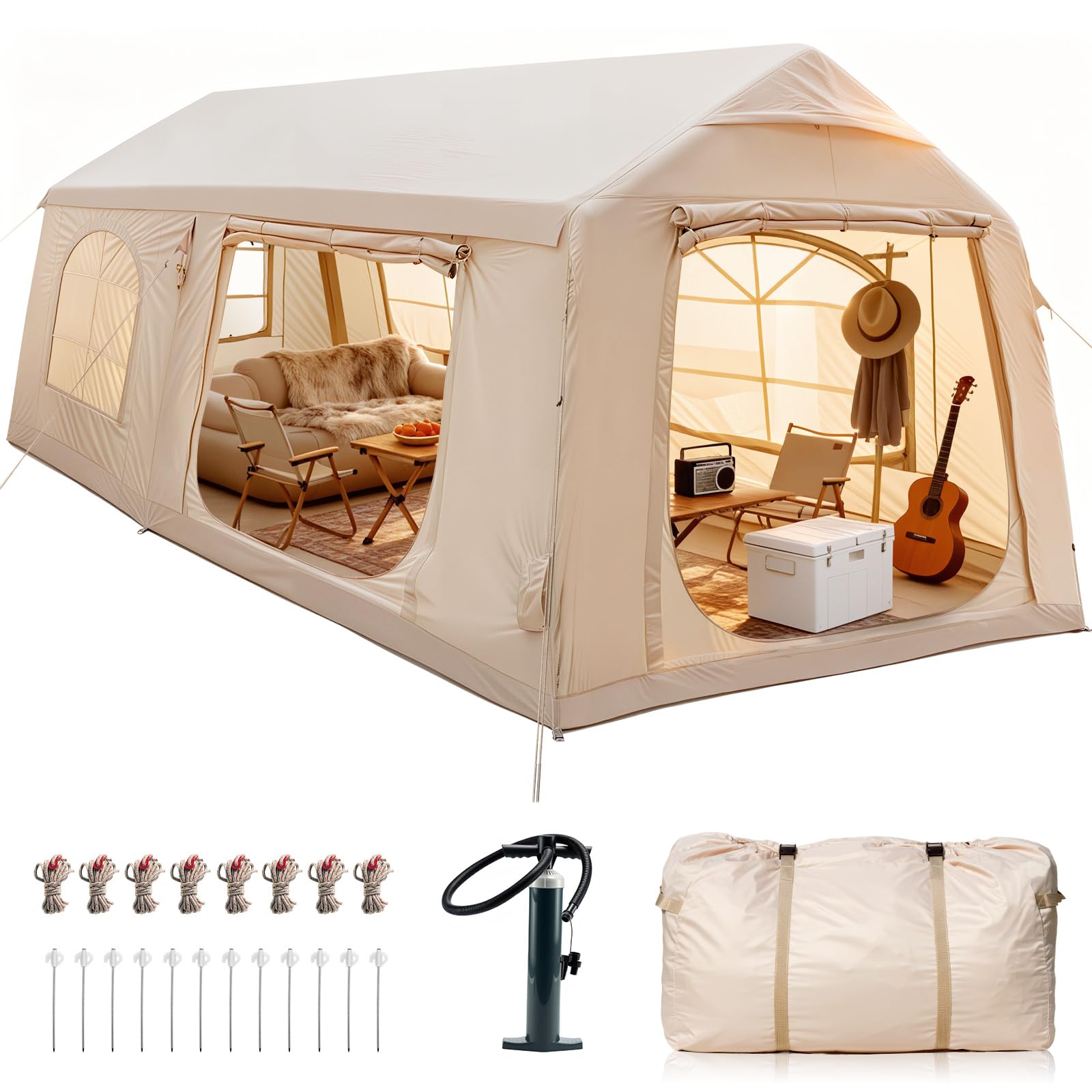 Ytaoeo Aufblasbares Zelt für Camping Outdoor Zelt Aufblasbares Gampingzelt aus Wasserdichtem Oxford-Stoff Air Glamping Zelte, Verschiedene Optionen