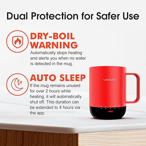 Miniatura 8 de VSITOO Hervidor eléctrico de viaje para automóvil, mini tetera eléctrica de agua con apagado automático y mantiene el calor, calderas de agua